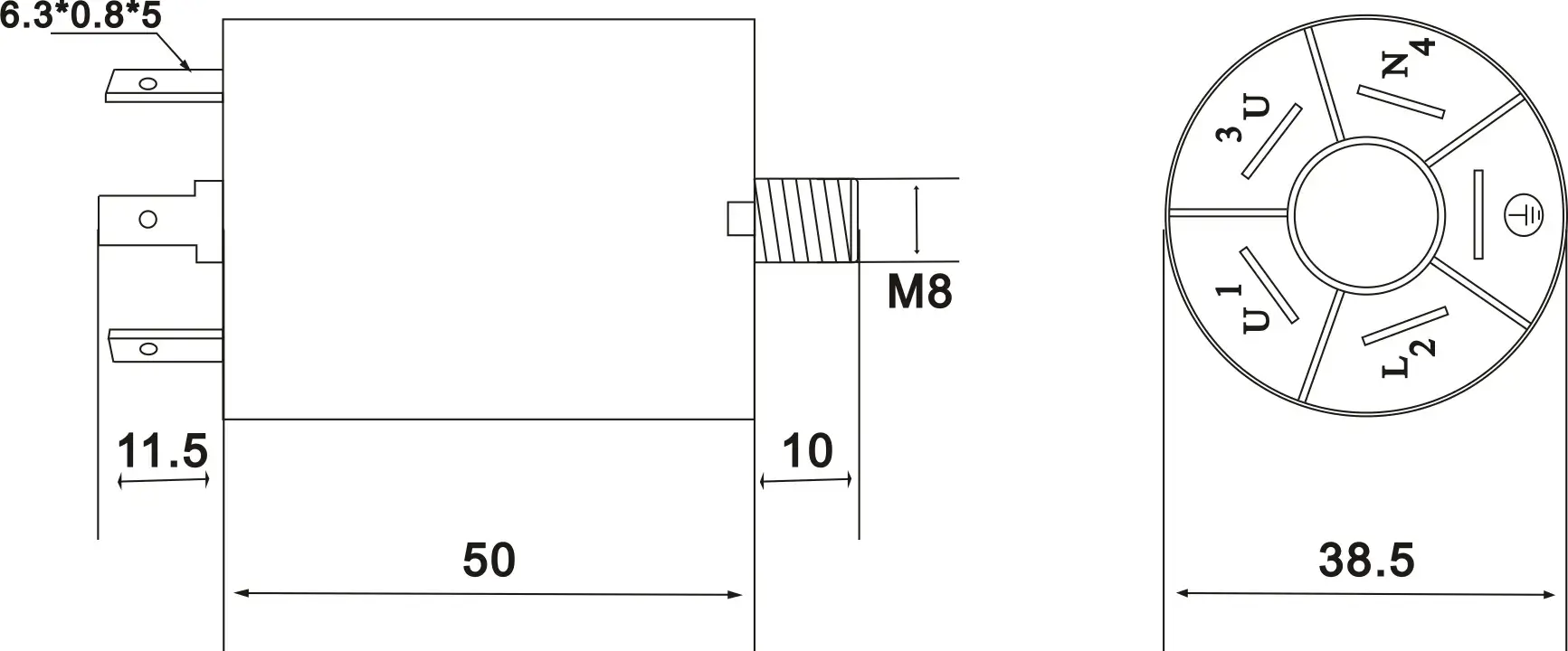 EMI Filter for Household Appliances Overall Dimension