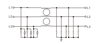 three phase universal EMI filter Circuit Diagram