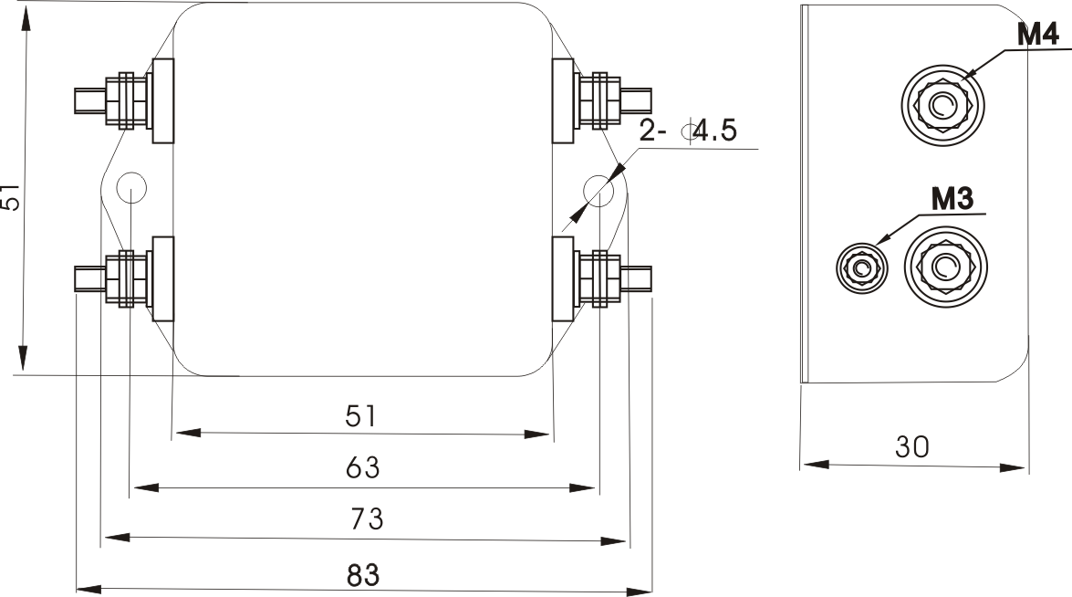 DBA3 Bolt Link EMI filter