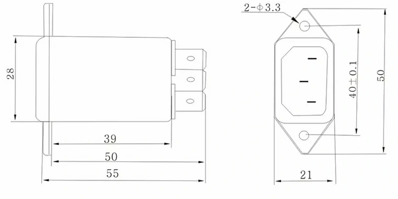 DAI1 Overall Dimension(±1mm)