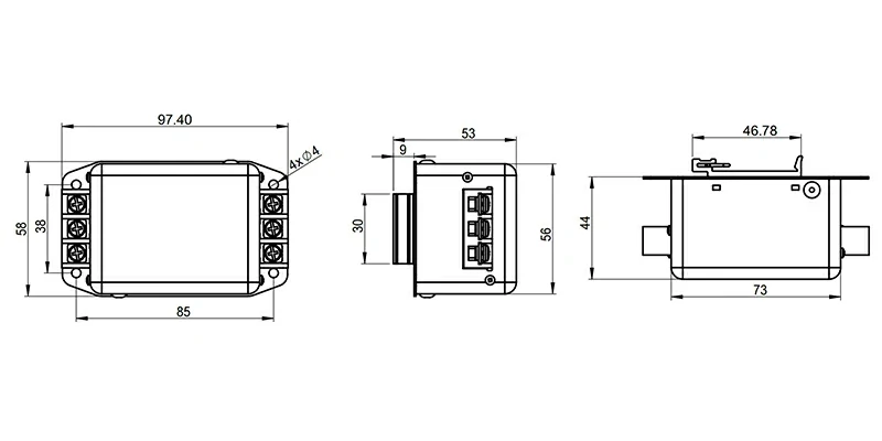 DEA4-10A-GD Overall Dimension(±1mm)