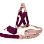 AZB144- Retractable Hands Free Adjustable fiber Pet Dog Car Seat Belt Collar Leash with small pouch for Running Walking Hiking