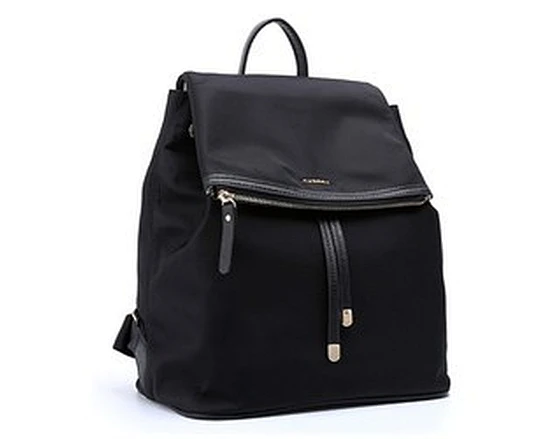Black leather backpack for women! With spacious compartments and multiple pockets, you can easily organize and carry all your daily essentials, including laptops and tech devices.