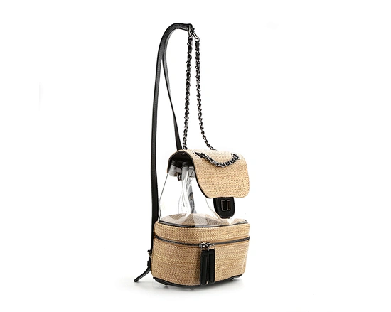 Transparent Backpacks. These stylish backpacks feature a transparent design, perfect for showcasing your personal style while keeping your belongings organized and easily accessible.