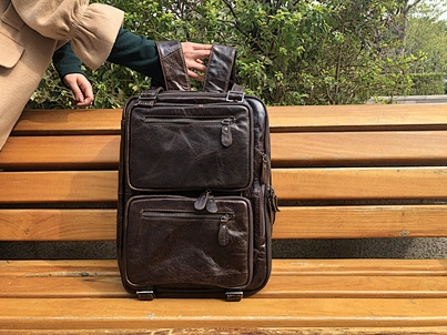 leather work backpack