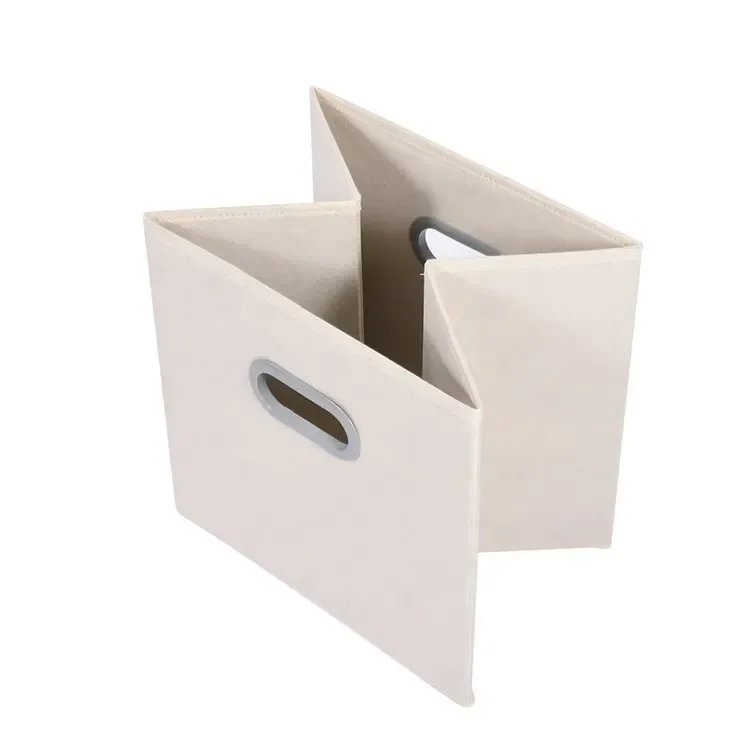 Non-woven open storage box,open storage box with metal handle