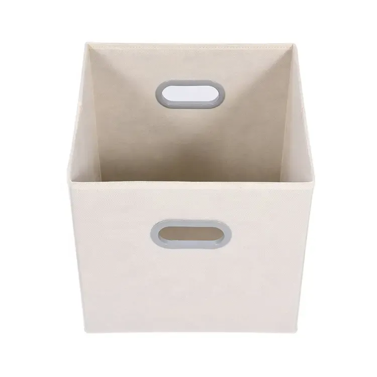 Non-woven open storage box,open storage box with metal handle