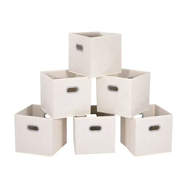 Non-woven open storage box,open storage box with metal handle