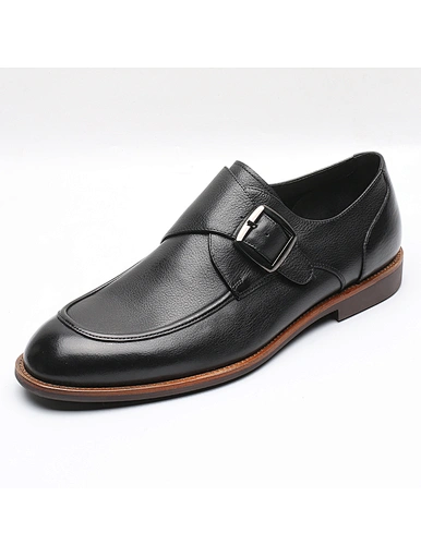 buckle leather shoes