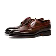 brown lace up leather derby shoes