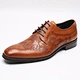 good quality genuine leather men's brown dress shoes