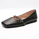 Factory wholesale genuine leather flat women shoes loafers