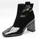 Factory direct patent leather side zipper boots for women