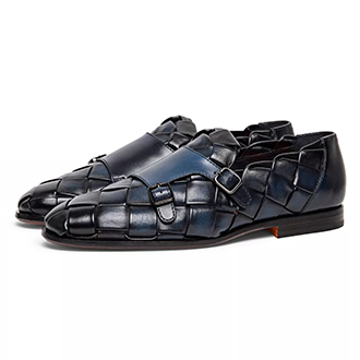 DaoDao shoes factory produces and manufactures the popular Bespoke Blue Monk Strap Woven Loafer in the footwear market