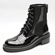 Wholesale women patent leather mesh zipper boot