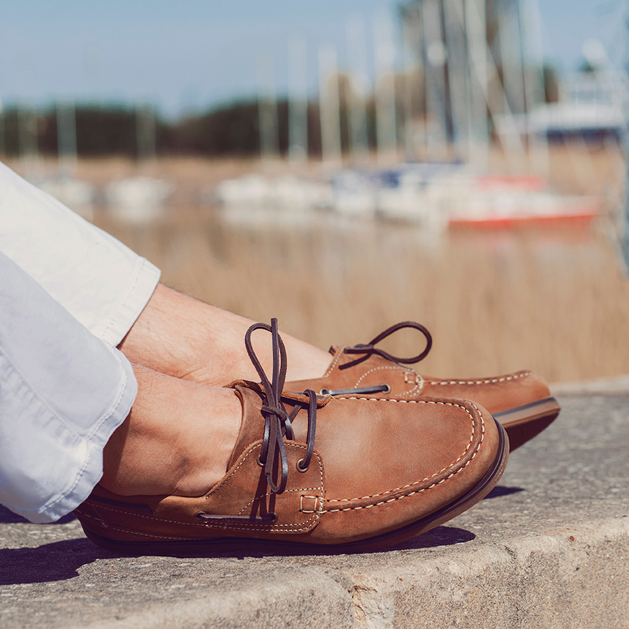 Brown boat shoes