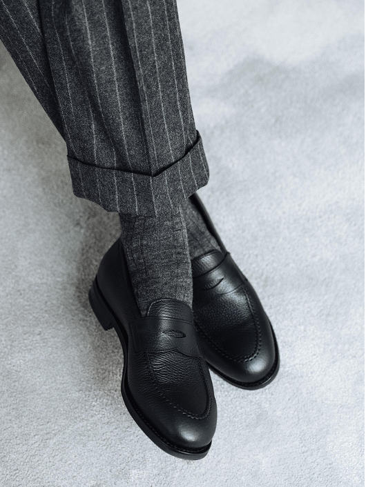 black penny loafer