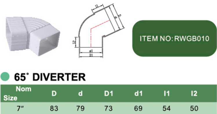 PVC 65° DIVERTER