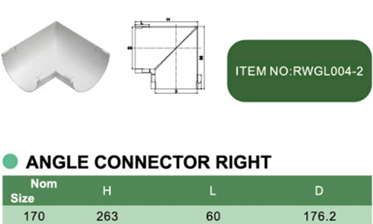 PVC ANGLE CONNECTOR RIGHT