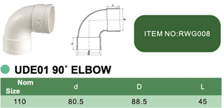 PVC UDE01 90° ELBOW