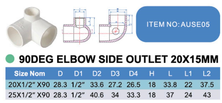 90 Degree Elbow with side outlet