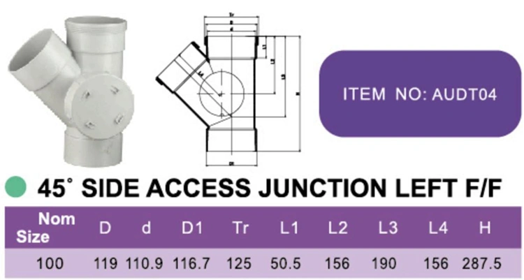 45° SIDE ACCESS JUNCTION LEFT F/F