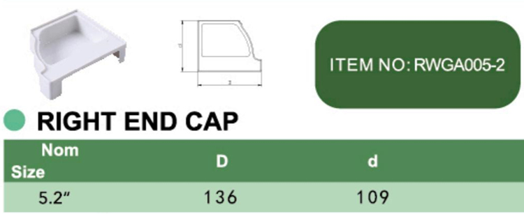 PVC RIGHT END CAP