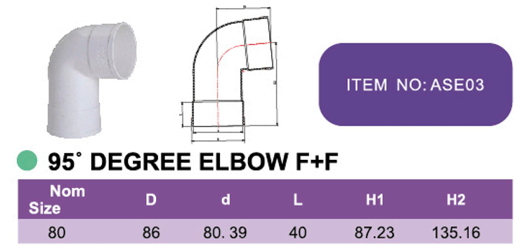 95° DEGREE ELBOW F+F
