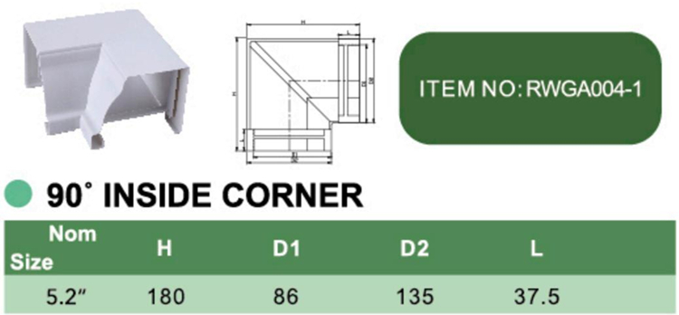 PVC 90° INSIDE CORNER