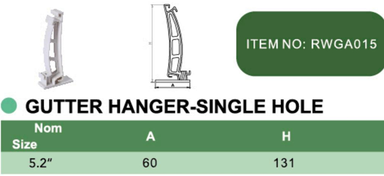 PVC GUTTER HANGER-SINGLE HOLE