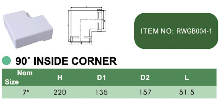 PVC 90° INSIDE CORNER