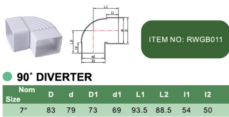 PVC 90° DIVERTER