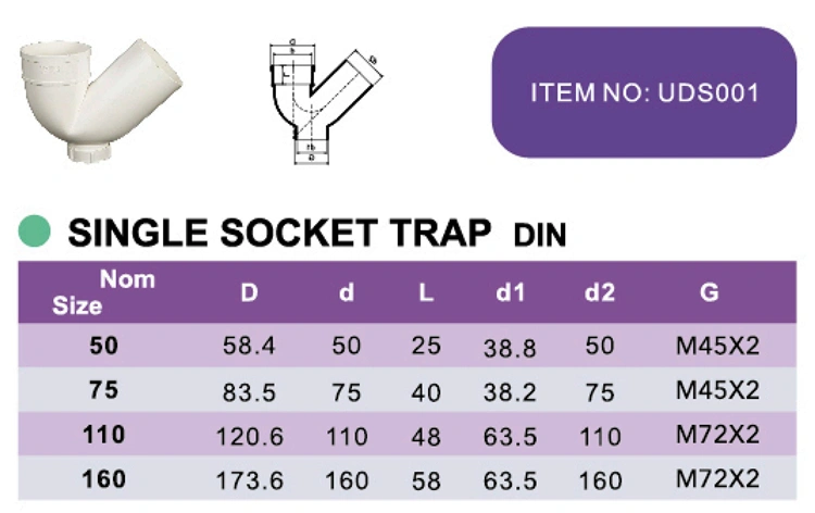 PVC SINGLE SOCKET TRAP DIN