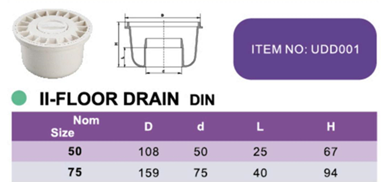 PVC II-FLOOR DRAIN DIN