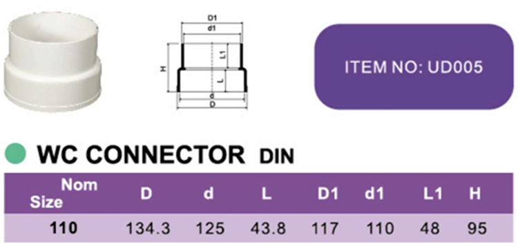 PVC WC CONNECTOR DIN