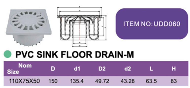PVC SINK FLOOR DRAIN-M