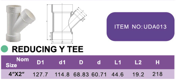 PVC REDUCING Y TEE