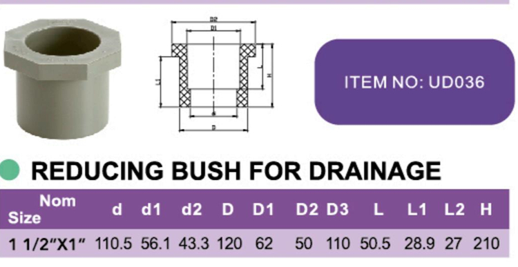 REDUCING BUSH FOR DRAINAGE