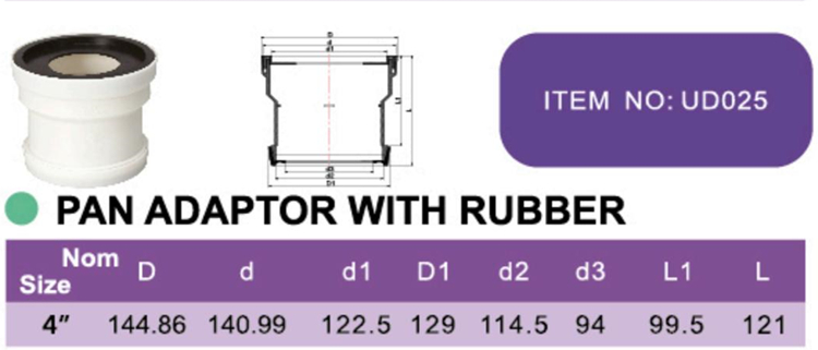PVC PAN ADAPTOR WITH RUBBER