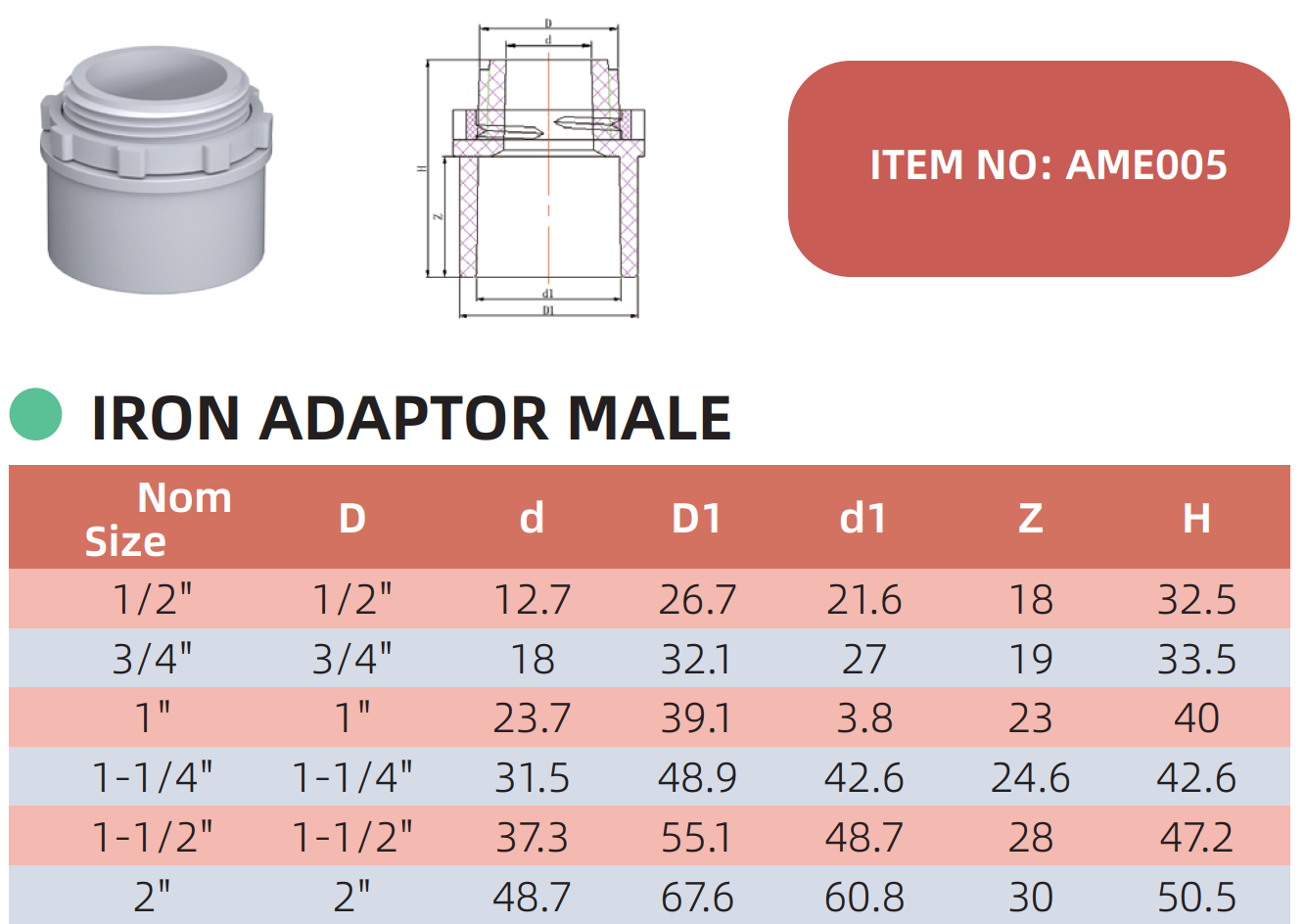 Iron Adaptor Male