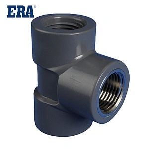 1/2 INCH STRAIGHT PVC FITTINGS FEMALE TEE WITH BRASS THREAD FOR PVC PIPE