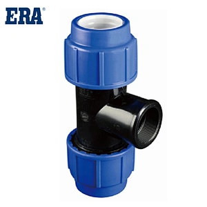 Hot selling PP compression fittings female thread tee