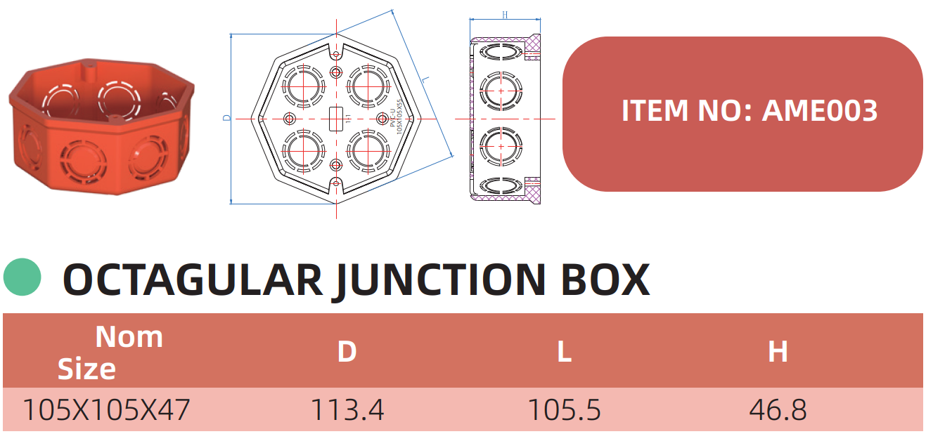 Octagular Junction Box
