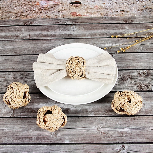 Hot Selling Handmade Natural Christmas dinner table decoration Typha Angustifolia Napkin Ring