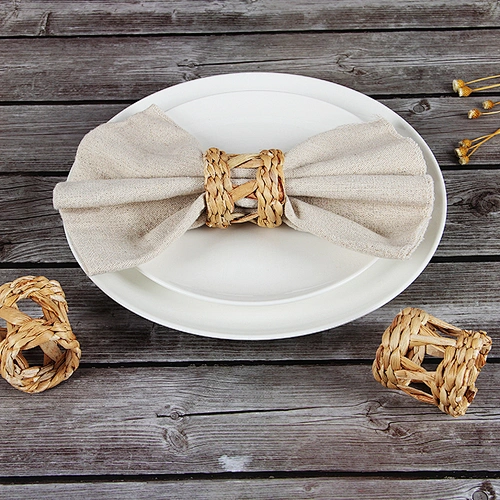 Fashion Handmade Natural Water Hyacinth Wedding Tableware Home Decor Napkin Ring