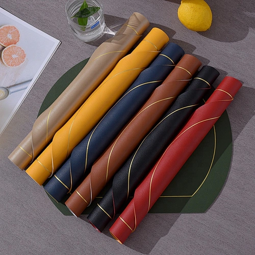 Base de mesa Ecofriedly talheres de mesa de couro falso dourado com dois lados trivet jogos americanos