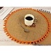 tapetes de mesa tradicionais etíopes com franjas