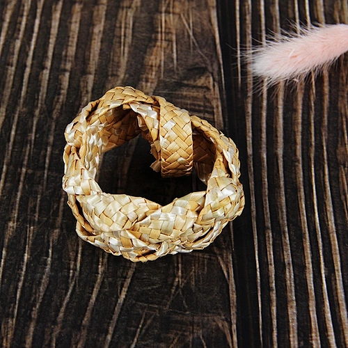 Anel de guardanapo de palha de trigo para decoração de mesa de jantar de natal natural de boa qualidade
