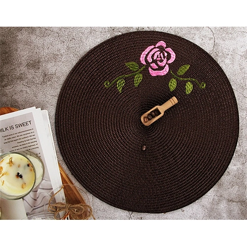 Atacado Natal Plástico Redondo PP Bordado Personalizado Guardanapo Flor Impressão Travesseiro de Mesa Travesseiro de Mesa