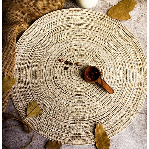 Jogo de mesa redondo de poliéster para decoração de mesa natural de alta qualidade para mesa de jantar